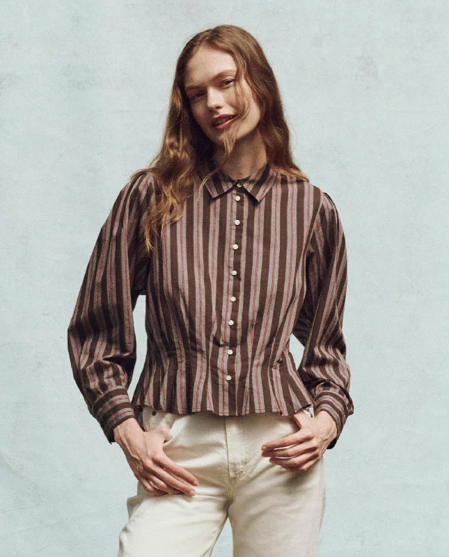 Formal Garments For Women The Honor Top. -- Black Frontier Stripe