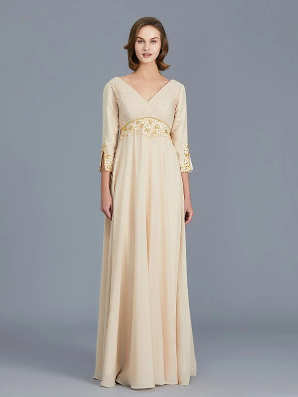 Casual Chic A-Line/Princess V-neck Ruffles Chiffon Floor-Length Mother of the Bride Dresses Casual Chic A-Line/Princess V-neck Ruffles Chiffon Floor-Length Mother of the Bride Dresses
