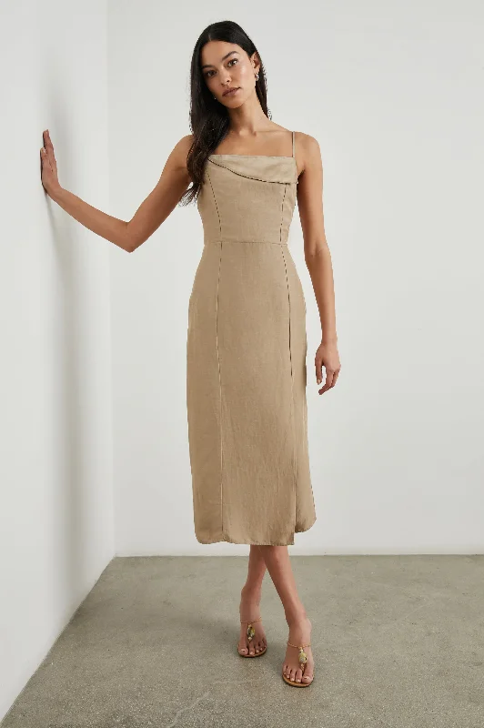 Elegant Simplicity Wardrobe ELLASANDRA DRESS - SAFARI