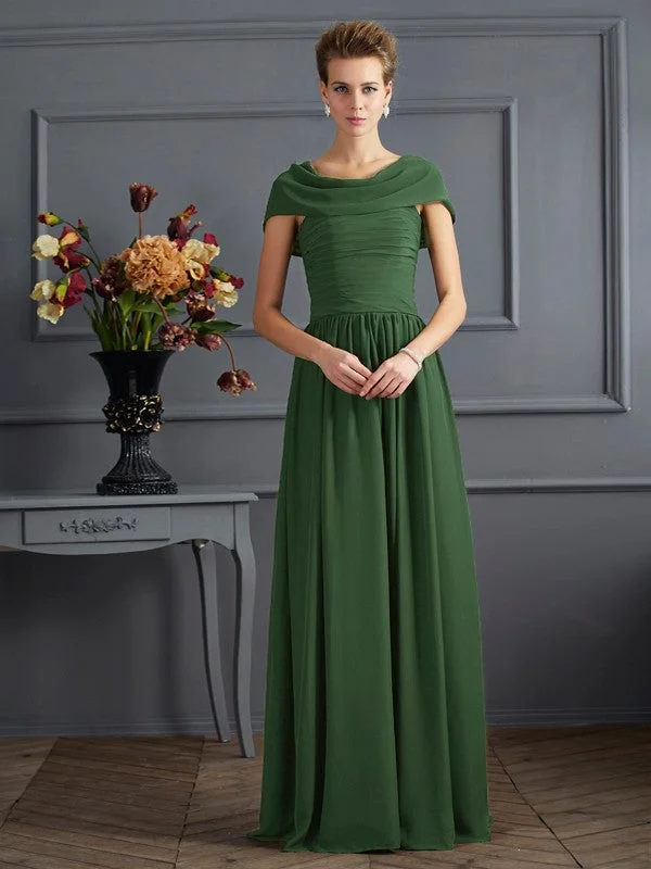 Luxury Style A-Line/Princess Scoop Short Sleeves Pleats Long Chiffon Mother of the Bride Dresses Luxury Style A-Line/Princess Scoop Short Sleeves Pleats Long Chiffon Mother of the Bride Dresses