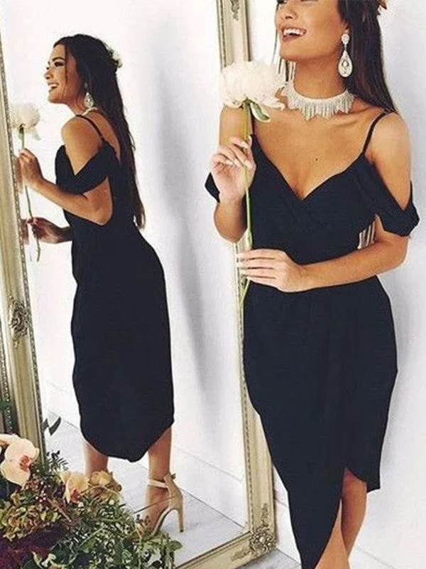 Women's Vintage-Inspired Clothing Sheath/Column Spaghetti Straps Short Sleeves Spandex Asymmetrical Dresses Women's Vintage-Inspired Clothing Sheath/Column Spaghetti Straps Short Sleeves Spandex Asymmetrical Dresses