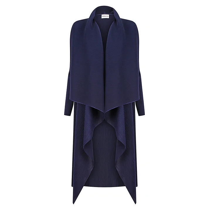Online Impressions Boutique Alquema Navy Estrella Dress & Collare Coat