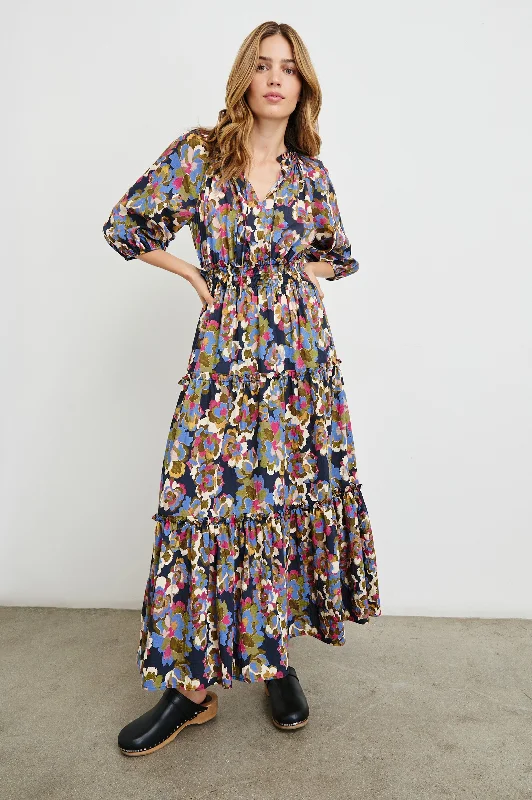 Early Bird Offer CATERINE DRESS - NAVY WILDFLOWER