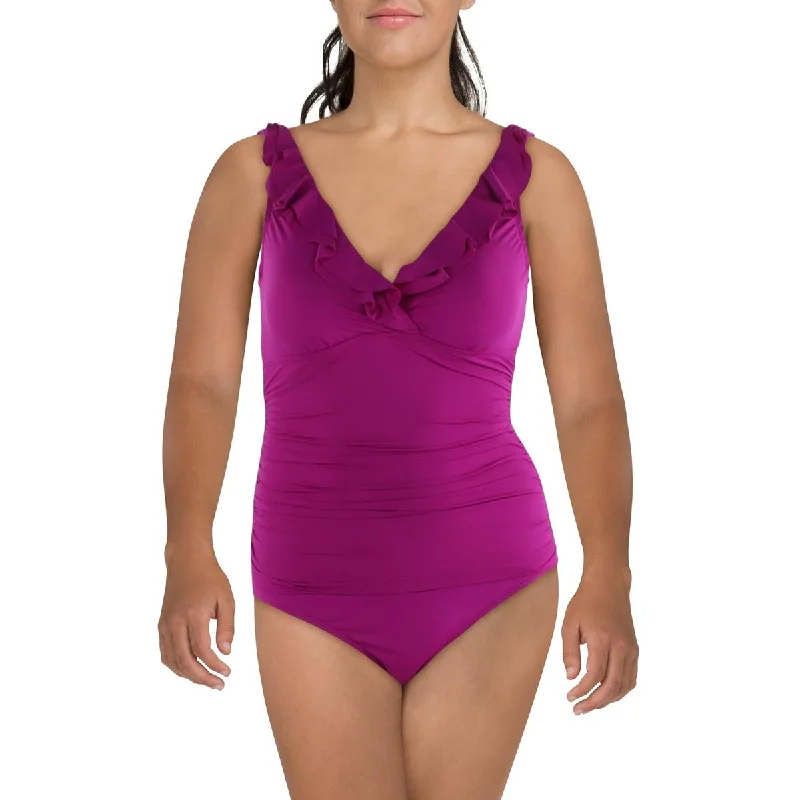 Women's Clothing Apparel Beach Club Womens Slimming Fit Underwire One-Piece Swimsuit