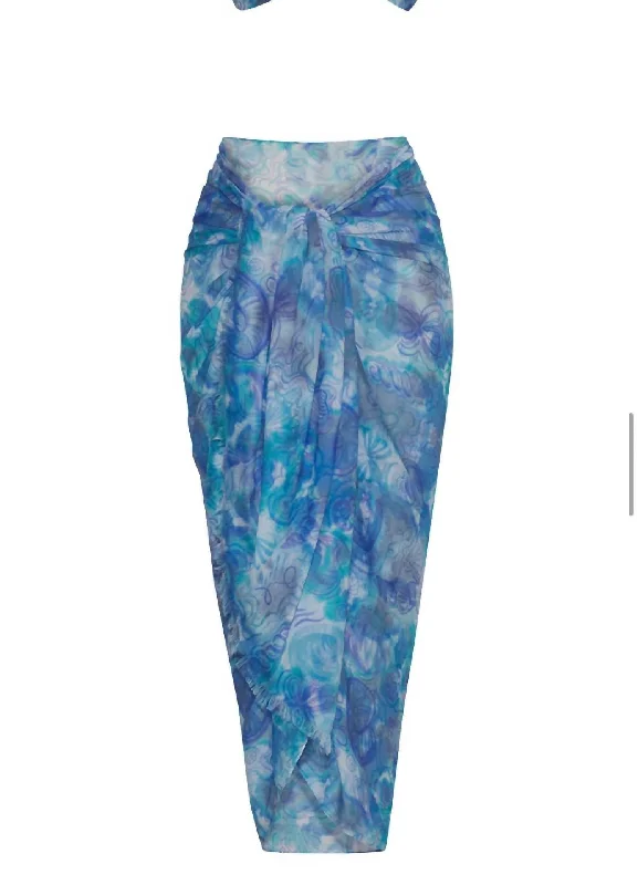 Women's Casual Wear Clothes Women's Tie Dye Sarong In Shell Dye Blue