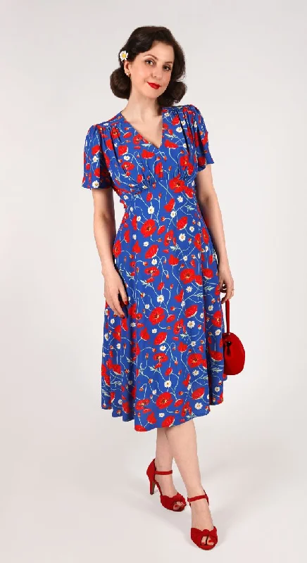 Season Sale Betty Tea Dress in Poppy Print