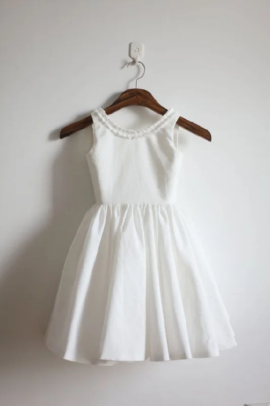 Refresh Your Wardrobe At A Fraction Of The Cost White Low Back Flower Girl Dress