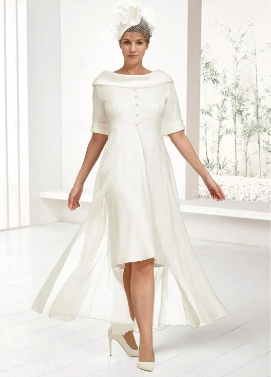 Women's Travel Outfit Set Two Piece Knee Length Chiffon Half Sleeve with Buttons Solid Color Mother of the Bride Dress Off Shoulder Women's Travel Outfit Set Two Piece Knee Length Chiffon Half Sleeve with Buttons Solid Color Mother of the Bride Dress Off Shoulder