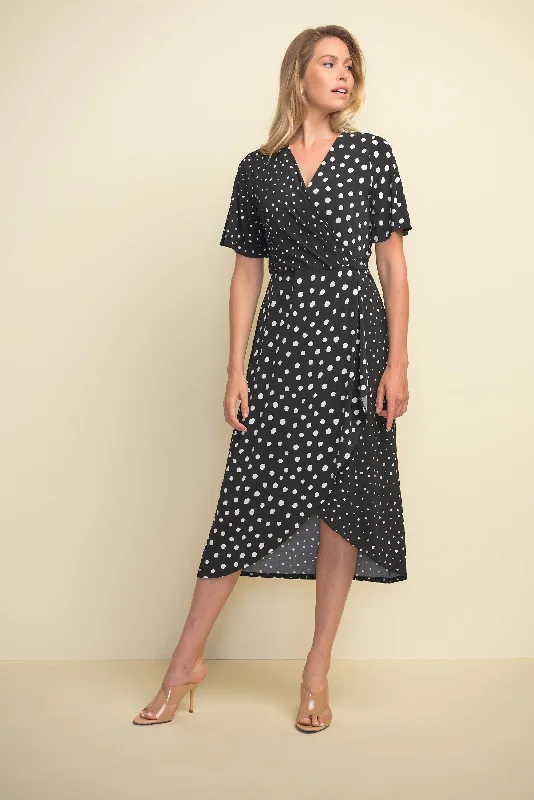 Chic Wardrobe Essentials Joseph Ribkoff Wrap Front Polka Dot Dress