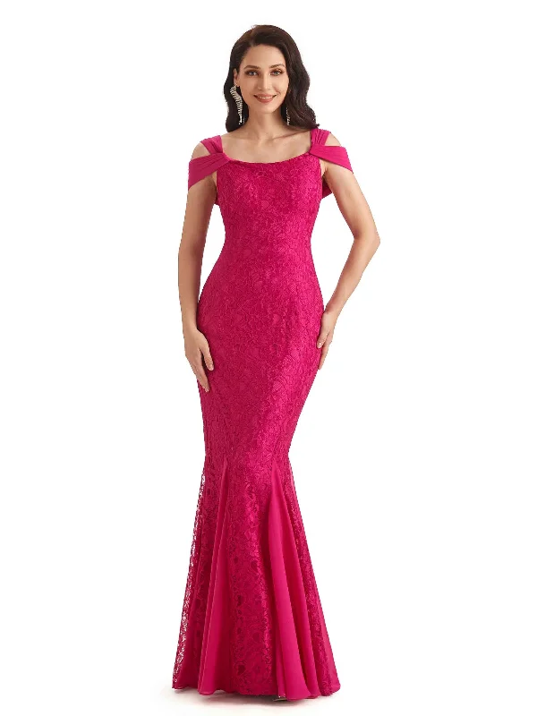 Sale On Clothing Sexy Lace Mermaid Cold Shoulder Mother of The Groom Dresses