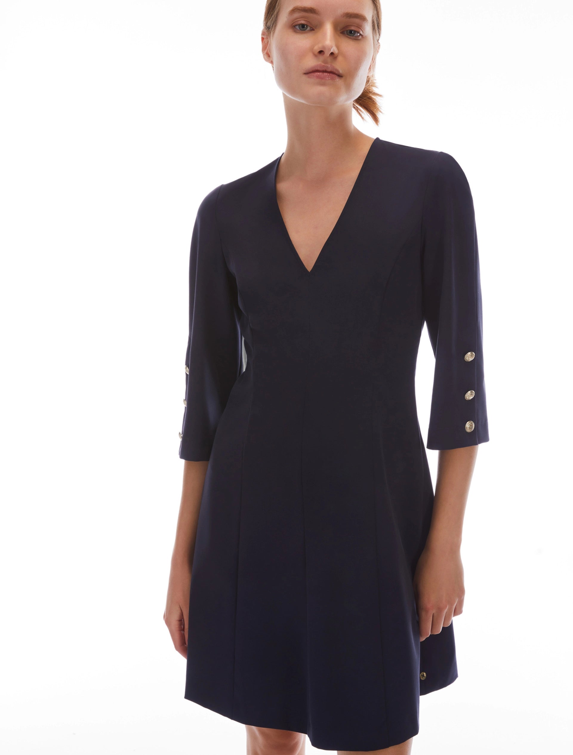 Vintage-Inspired Women's Apparel PENNYBLACK Navy Aquile Fit & Flare Dress