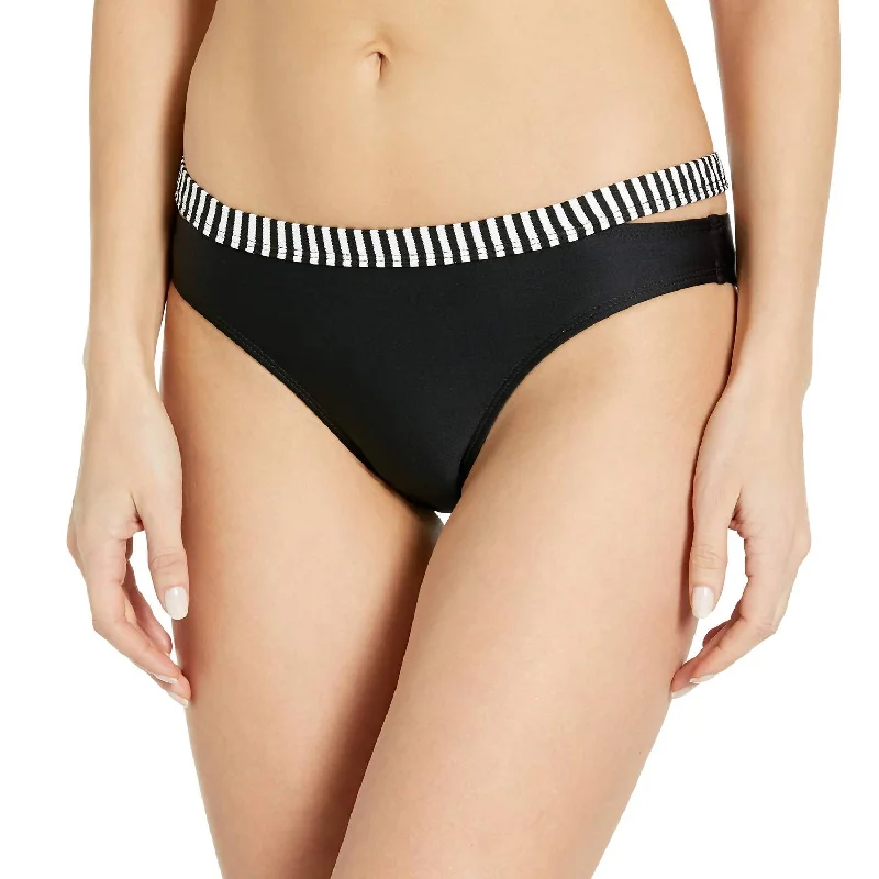 Women's Outerwear Attire Line In The Sand Cutout Retro Bikini Bottom In Black