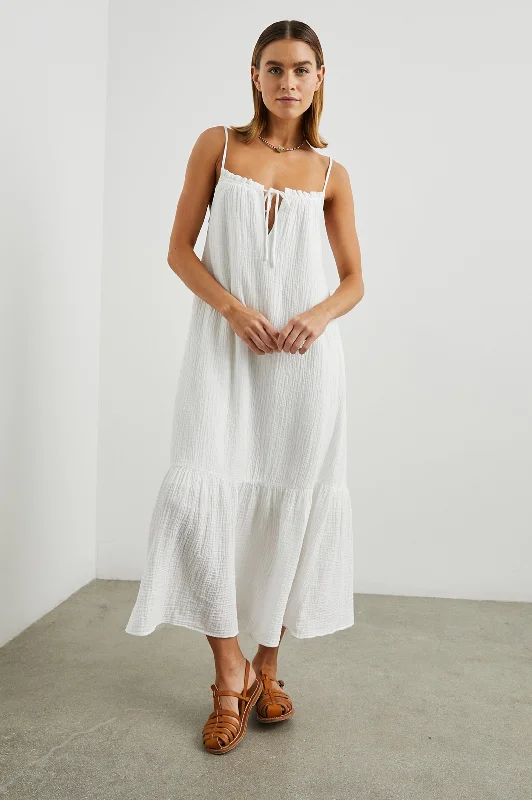 Crazy Discounts, Hurry Up MARSEILLE DRESS - WHITE