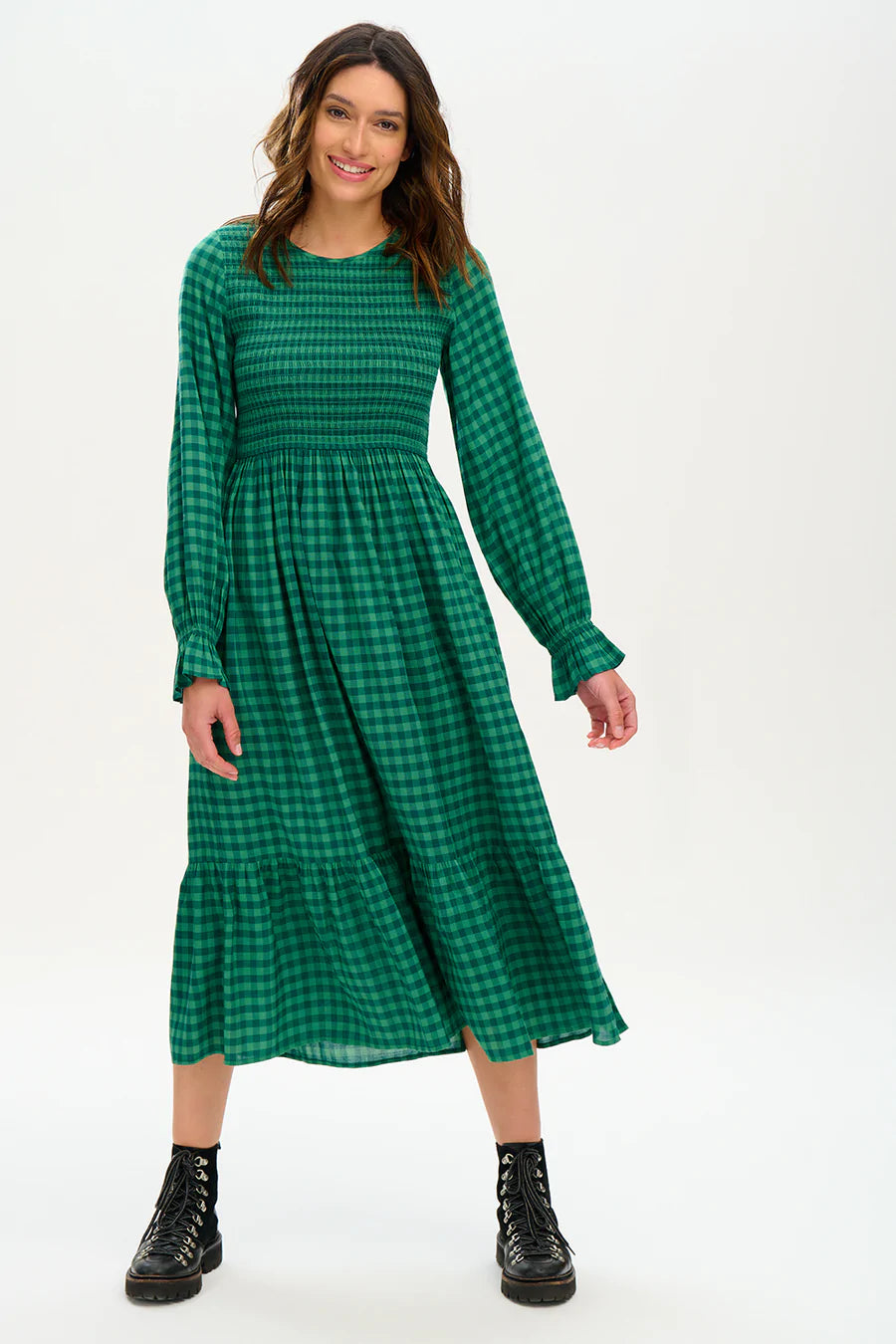 Comfortable Women's Clothes Sugarhill Green Gingham Dress