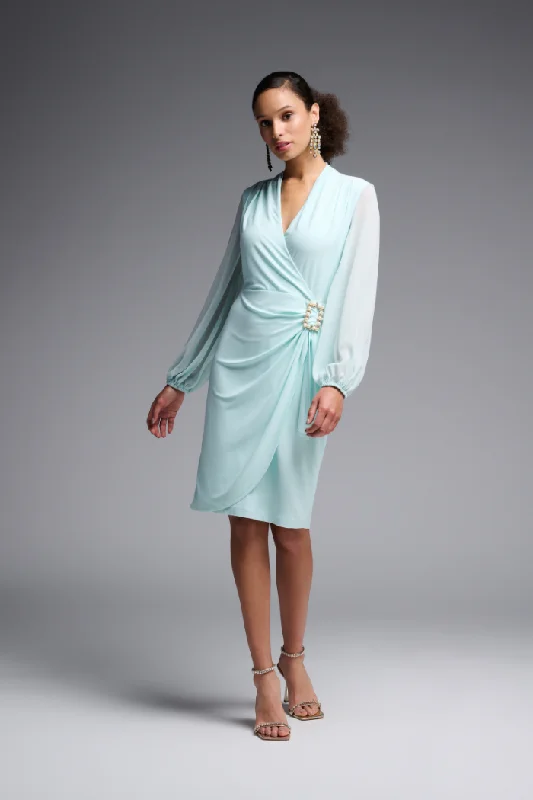 Don't Miss Out Brooch Detail Wrap Style Dress