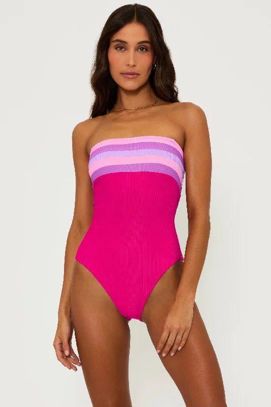 Women's Casual Apparel Jessa One Piece Raspberry Colorblock