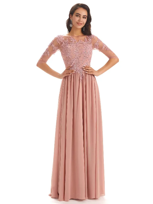 Athleisure Wear Promotion Lace Chiffon Half Sleeves Floor-Length A-line Mother Of The Groom Dresses Athleisure Wear Promotion Lace Chiffon Half Sleeves Floor-Length A-line Mother Of The Groom Dresses