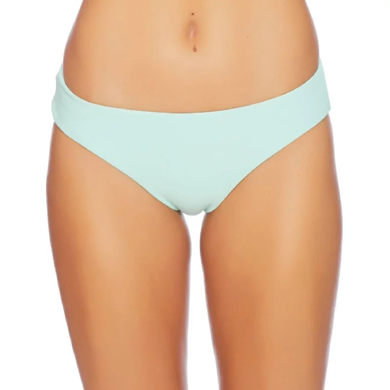 Women's Vacation Attire Solid Retro Bikini Bottom In Aqua