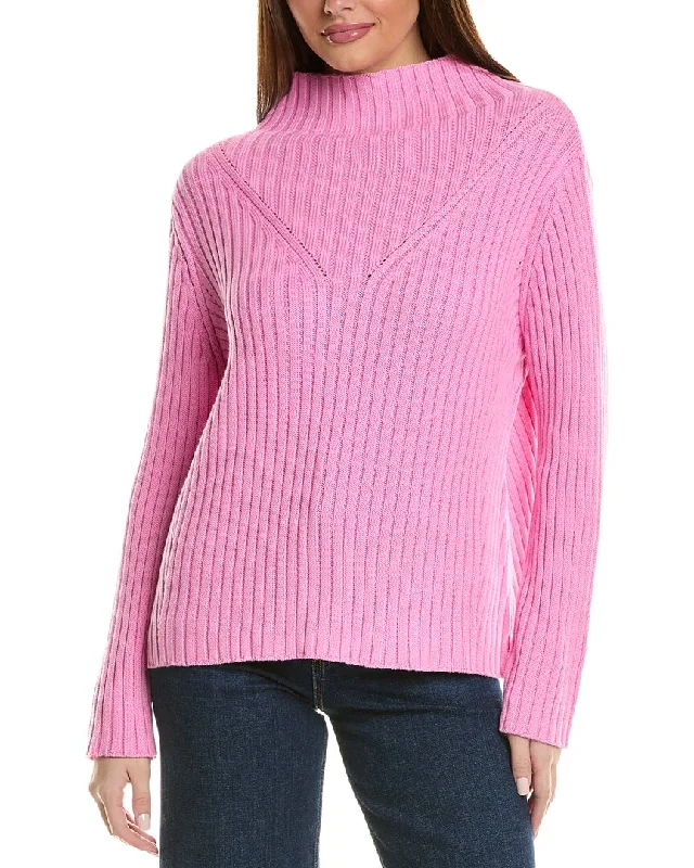 Women's Classic Outfit Hannah Rose Chunky Rib Funnel Neck Cashmere-Blend Sweater