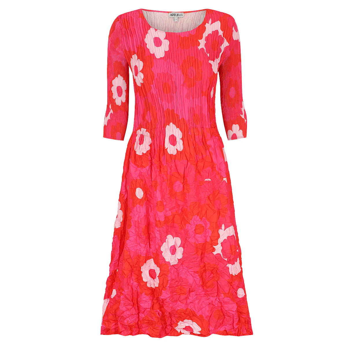 Bold Fashion Alquema Smash 3/4 Sleeve Smash Pocket Dress Flower Spot