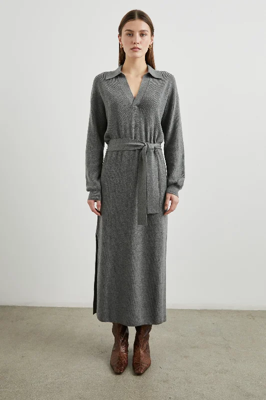 Women's Outerwear for All Weather Conditions DRU DRESS - HEATHER GREY