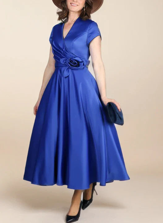 Vintage Inspired Fashion Sale Mother Of The Bride Dresses A-Line/Princess V-Neck Short Sleeves Ankle Length