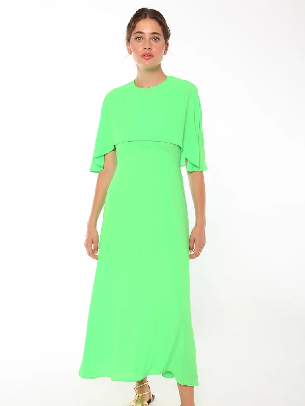 Stylish Looks Vilagallo Gracie Neon Green Georgette Dress