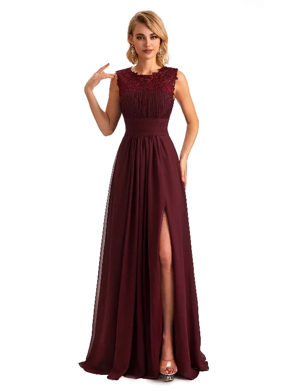 Hollywood Glam Award - Show Style Elegant Side Slit Chiffon Spaghetti Straps A-line Long Mother of the Brides Dresses Hollywood Glam Award - Show Style Elegant Side Slit Chiffon Spaghetti Straps A-line Long Mother of the Brides Dresses