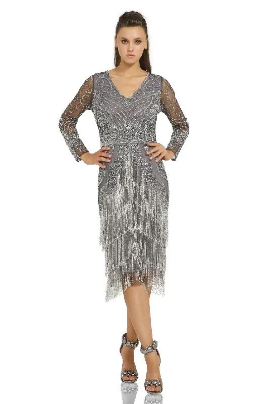 Shop Our Looks Vancouver 1920s Art Deco Dress in Slate