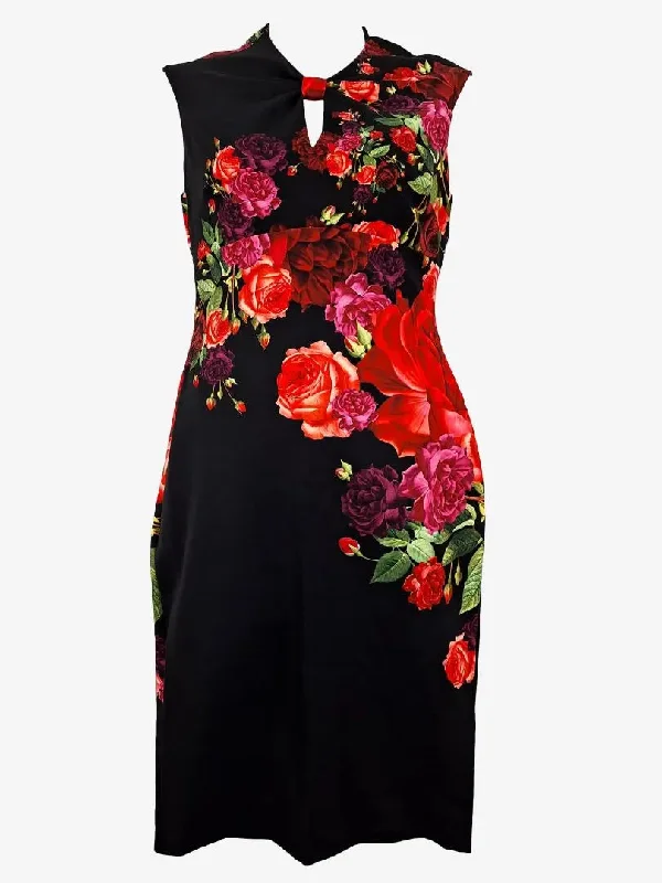 Women's Fashion Clothing Ted Baker Classy Midnight Rose Bow Front Dress Size 12