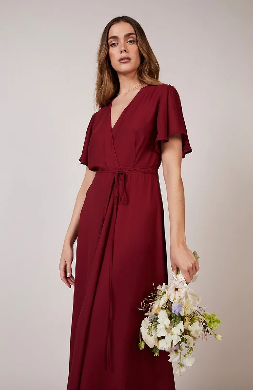 Women's Elegant Outfit Florence Dress in Chianti Burgundy