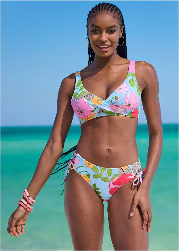 Women's Work Outfit For The Office Lattice Side Bikini Bottom - Soft Meadow