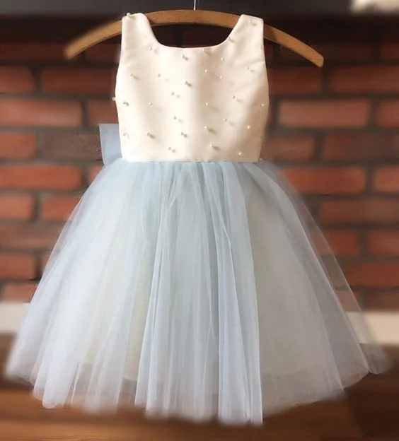 Luxe Style Discounts Dusty Blue Flower Girl Dress