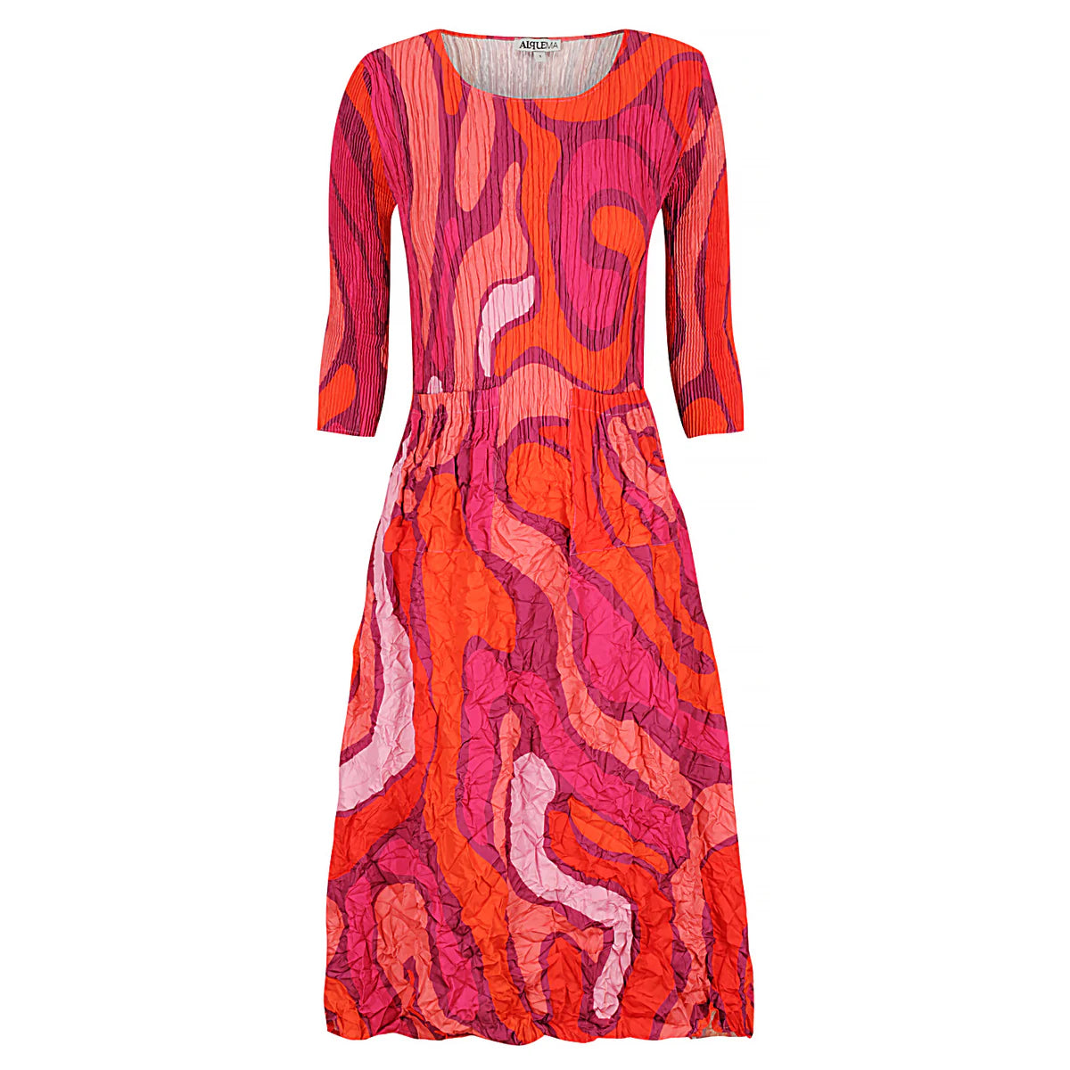 Sustainable Fashion Extravaganza Alquema 3/4 Sleeve Smash Pocket Dress - Snakes & Ladders Sustainable Fashion Extravaganza Alquema 3/4 Sleeve Smash Pocket Dress - Snakes & Ladders