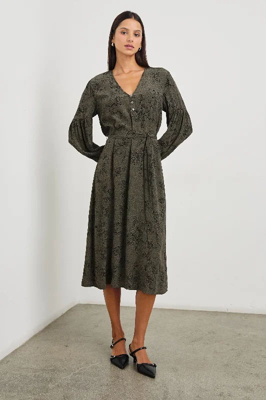 Versatile Wardrobe Essentials FABIAN DRESS - OLIVE PEBBLE