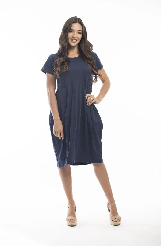 Huge Savings On Must-Have Clothing Essentials Orientique Essential Navy Bubble dress