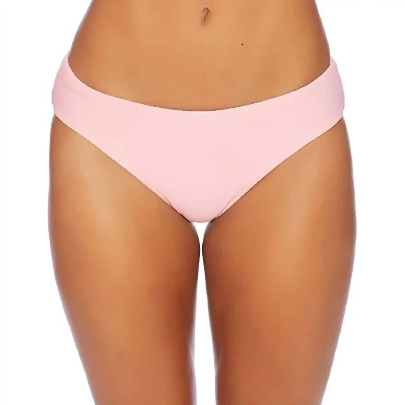 Women's Active Garments For Workouts Solid Retro Bikini Bottom In Pink
