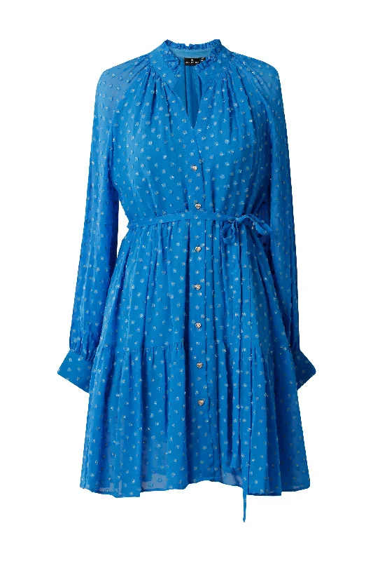 Women's Athletic Apparel Emily Lovelock Directoire Blue Dobby Dress