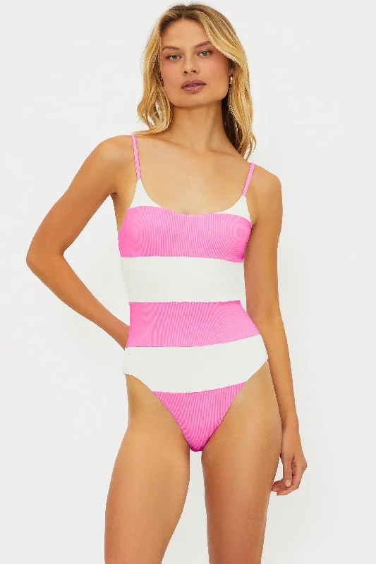 Women's Trendy Apparel Calista One Piece Prism Pink Stripe