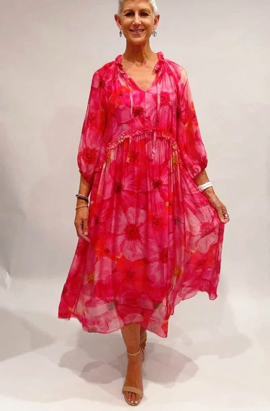 Feminine Charm Fuxia dress