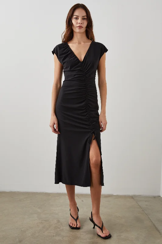 Earthy Tones AUREN DRESS - BLACK