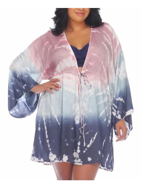 Women's Layered Outfit Plus Womens Beachwear Tie-Dye Cover-Up