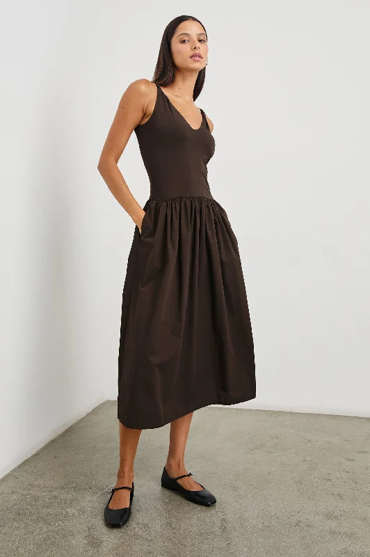 Edgy Fashion FRANCA DRESS - ESPRESSO