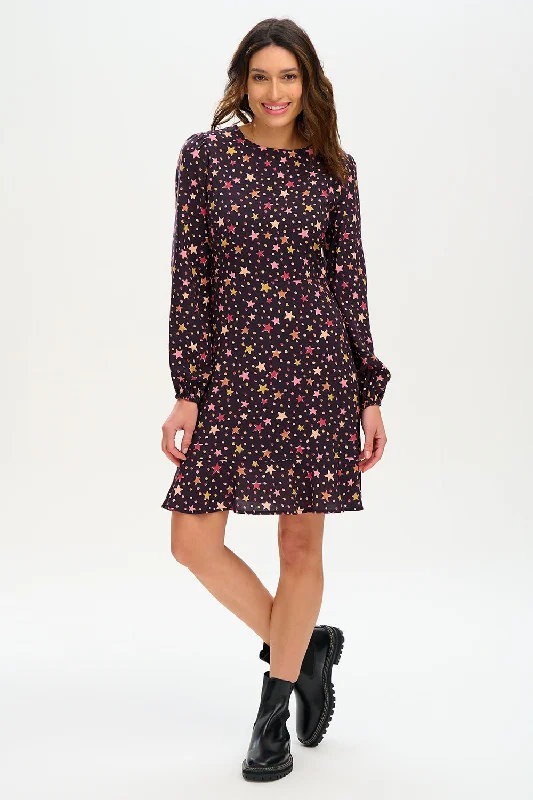 Women's Formal Event Outfit Juliette Dress - Black, Cutout Stars
