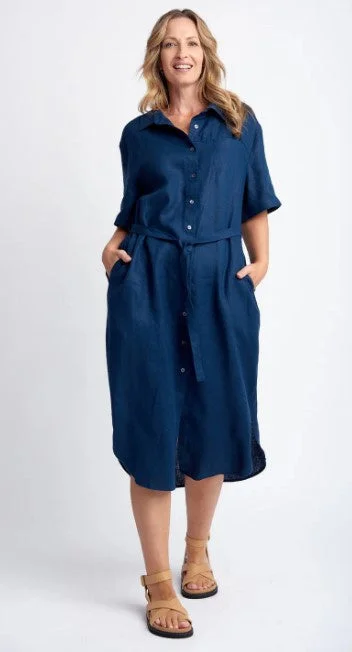 Hot Trends GC Linen Navy dress