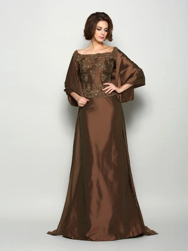 Style Redefined A-Line/Princess Off-the-Shoulder Beading 1/2 Sleeves Long Taffeta Mother of the Bride Dresses Style Redefined A-Line/Princess Off-the-Shoulder Beading 1/2 Sleeves Long Taffeta Mother of the Bride Dresses