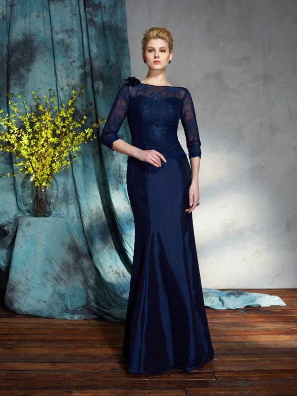 Women's Clothes Trumpet/Mermaid Bateau Applique 1/2 Sleeves Long Taffeta Mother of the Bride Dresses Women's Clothes Trumpet/Mermaid Bateau Applique 1/2 Sleeves Long Taffeta Mother of the Bride Dresses