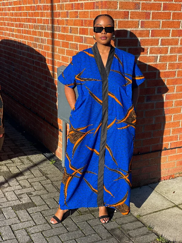 Designer Women's Fashion Online Brisa Ankara Bubu Dress | Blue African Print
