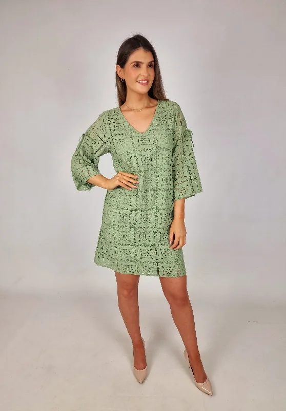 Women's Work Apparel Van-Dos Sage Green Dress