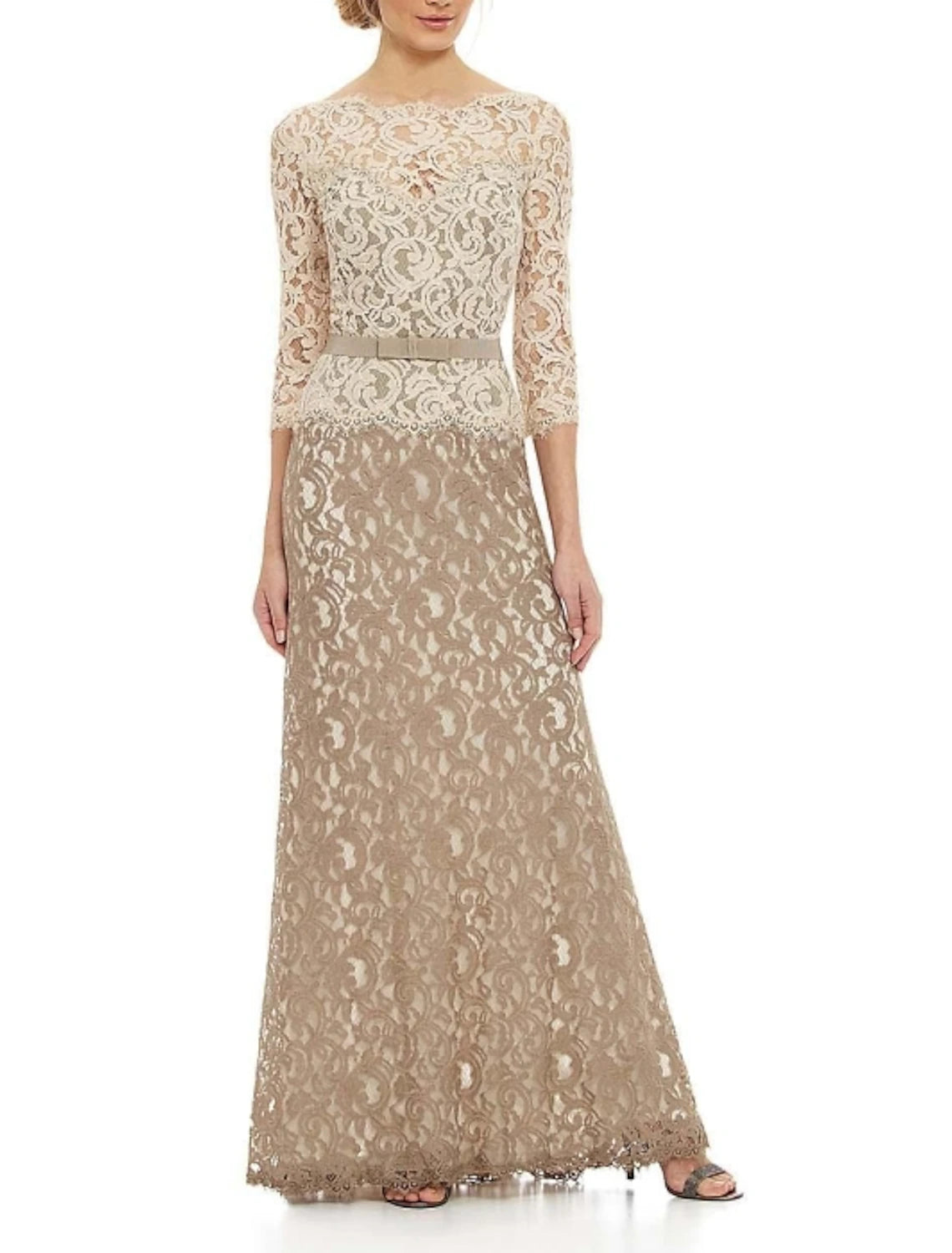 Athleisure Wear Special Offer A-Line Mother of the Bride Dress Elegant Bateau Neck Floor Length Polyester 3/4 Length Sleeve with Sash / Ribbon Embroidery Athleisure Wear Special Offer A-Line Mother of the Bride Dress Elegant Bateau Neck Floor Length Polyester 3/4 Length Sleeve with Sash / Ribbon Embroidery